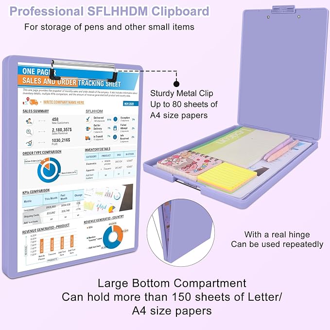 Clipboard with Storage, Three-Tier Box Clipboards, Storage Clipboard with Clip - Image 5