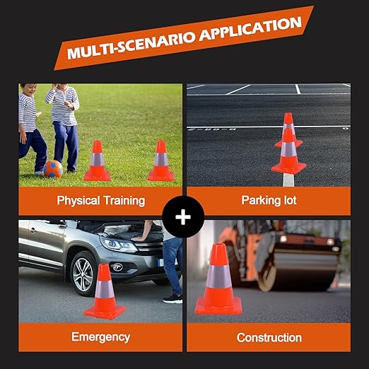 8 Pack 12" Traffic Safety Cones - Image 7