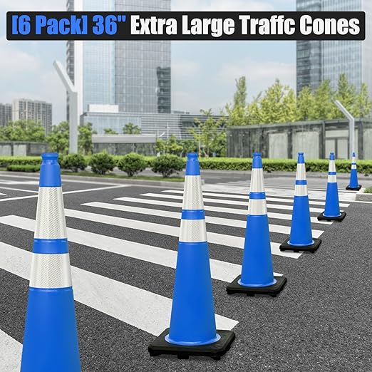 6 Pack 36" Large-Sized PVC Traffic Cones - Image 6