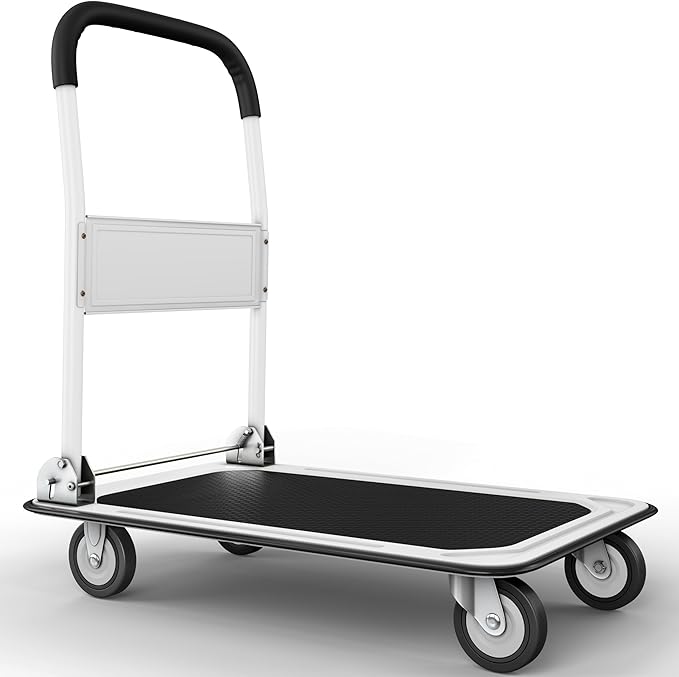 Heavy Duty Foldable Push Cart Dolly | 660 lbs. Capacity | Upgraded Collapsible by LifetimeApplianceParts
