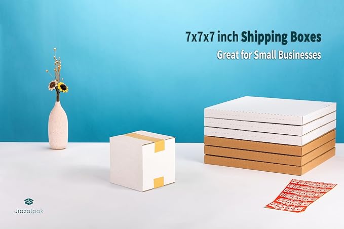 White 7x7x7 inches Shipping Boxes, Corrugated Cardboard 7x7 Box - Image 7
