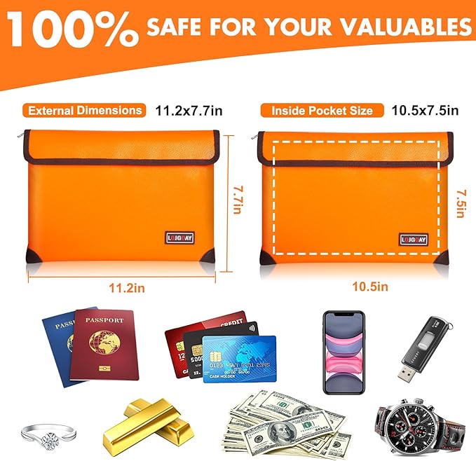 fire proof bag orange A5 - Image 6
