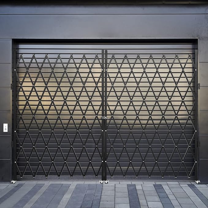 VEVOR Double Folding Security Gate, Steel Accordion Security Gate, Flexible - Image 9