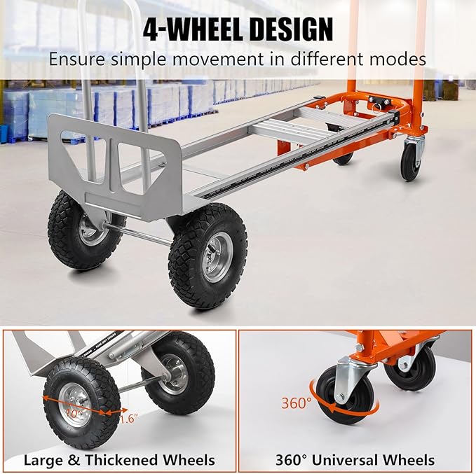 3in1 Convertible Hand Truck, Aluminum Hand Trucks 880 lb Capacity, Utility - Image 6