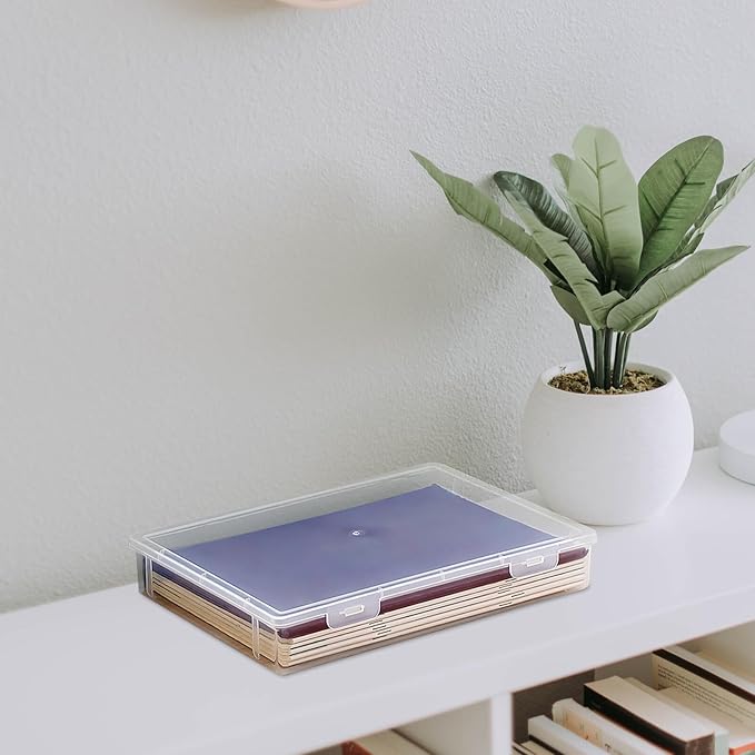 VILLCASE Transparent Plastic Certificate Organizer Box Desktop Document Storage - Image 5