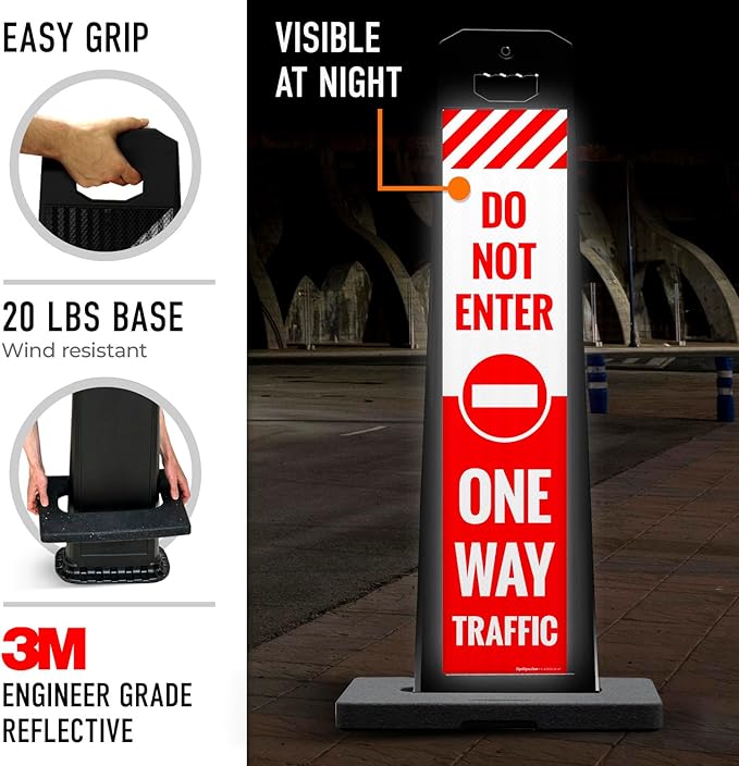 Do Not Enter One Way Traffic Vertical Panel Sign Kit, Double Sided 3M Engineer - Image 4