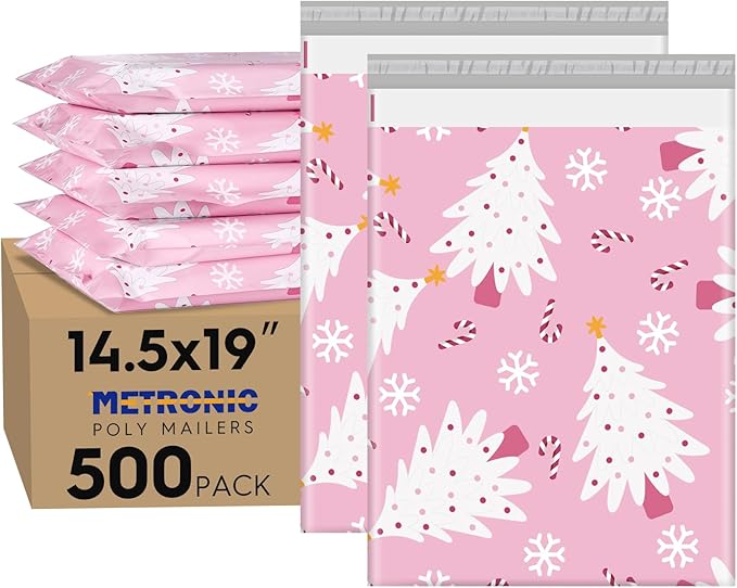 Metronic Christmas Poly Mailers 14.5x19" 500 Pack Shipping Bags by METRONIC