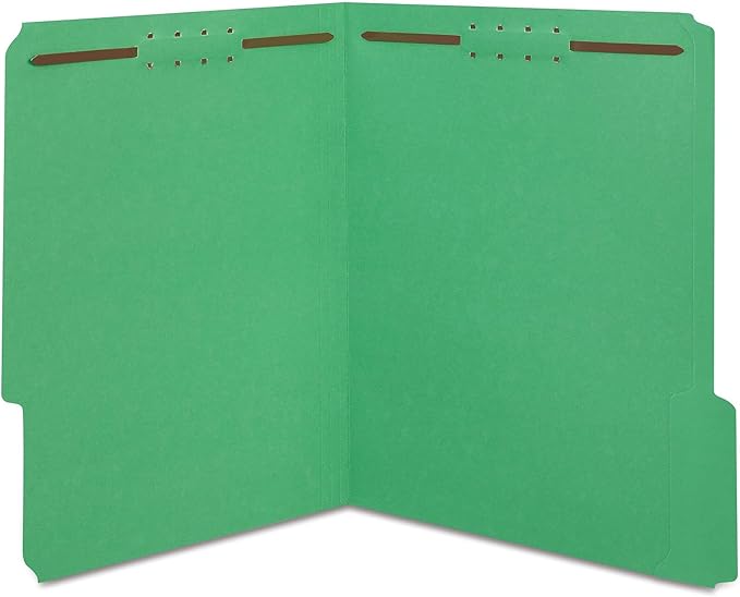 Staples Colored Reinforced Tab Fastener Folders Letter Size Green 50/Box - Image 3