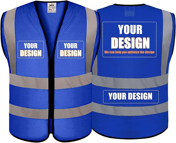 BeautyWill Custom Safety Vest Customized Logo Class 2 High Visibility by BeautyWill