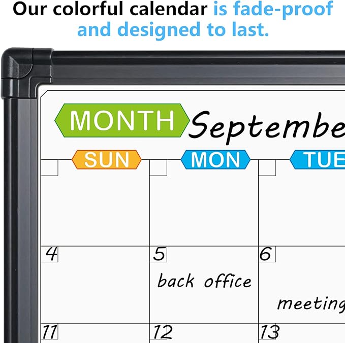 JILoffice Magnetic Dry Erase Calendar Whiteboard, 4 Month White Board Planner - Image 3