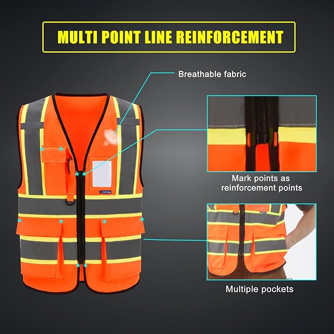 AYKRM Custom Logo Personalised Printed High Visibility Reflective 2 two tone - Image 5