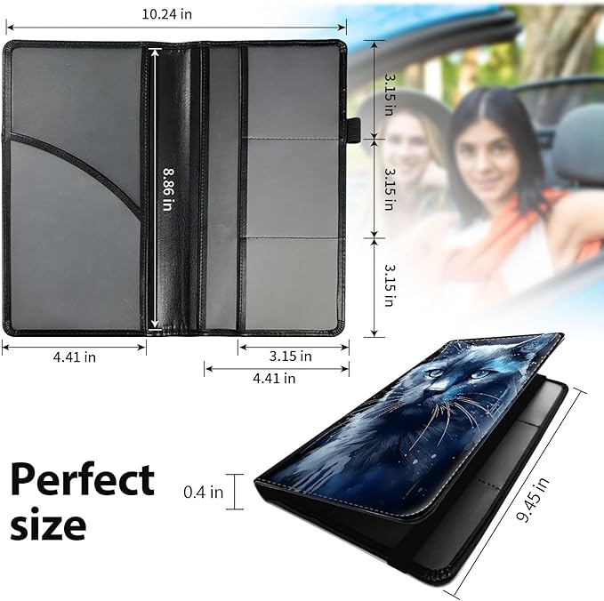 Car Registration and Insurance Holder, Leather Car Glove Box Organizer - Image 5