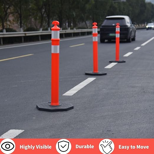 Reflective Rubber Base Traffic Delineator Post - Image 3