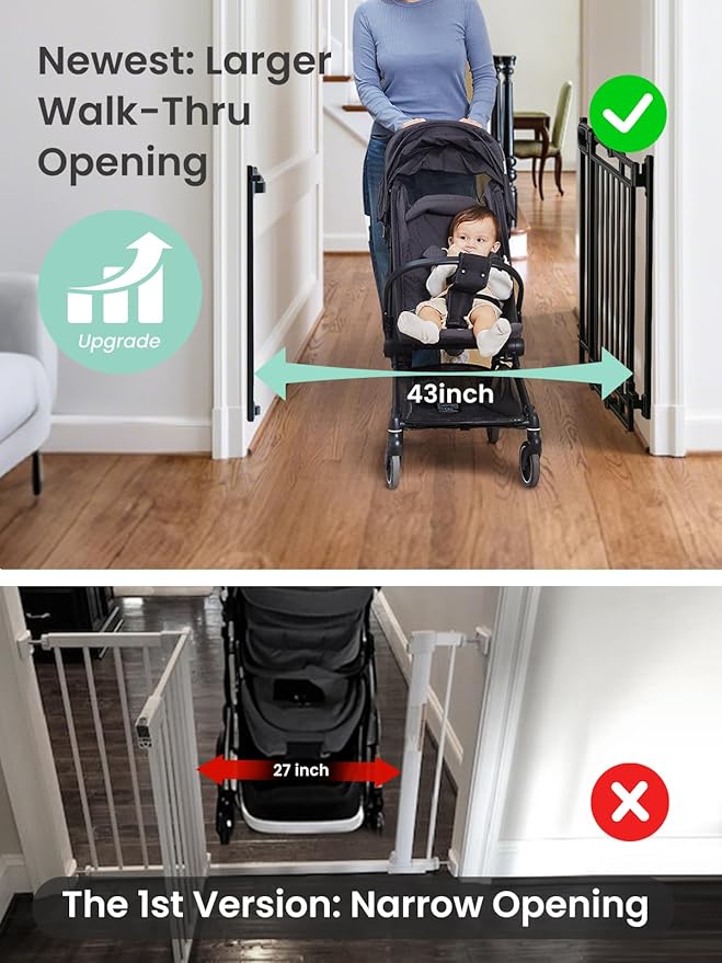 Grownsy No Bottom Bar Baby Gate - Image 3