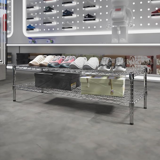 18" Deep x 48" Wide x 14" Height Wire Shelving Kit | 2-Tier | NSF Commercial - Image 2