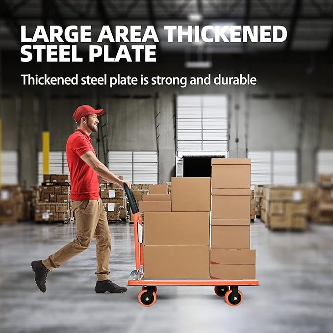 Platform Truck Heavy Duty Cart, 1100Lbs Hand Truck Push Cart Dolly - Image 5