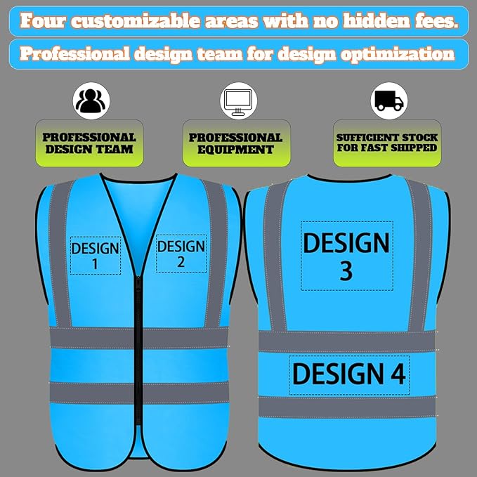BeautyWill Custom Safety Vest Customized Logo Class 2 High Visibility - Image 6