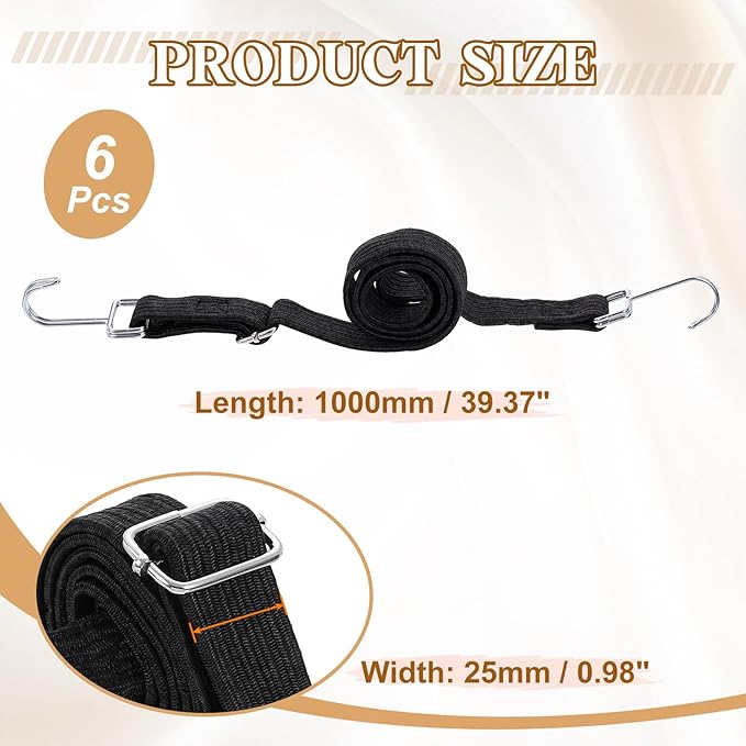 uxcell 6Pcs Adjustable Bungee Cords - Image 2