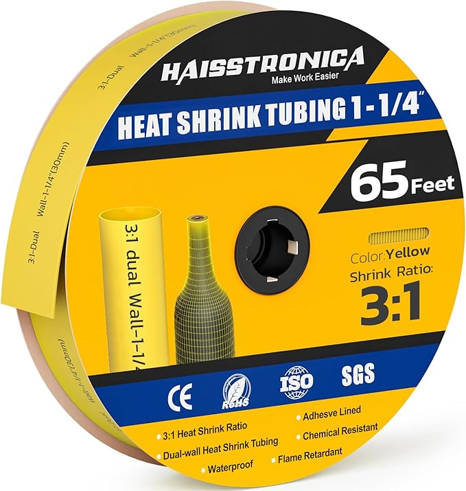 haisstronica 3:1 Heat Shrink Tubing, Shrink Ratio Adhesive Lined Marine Grade by HAISSTRONICA
