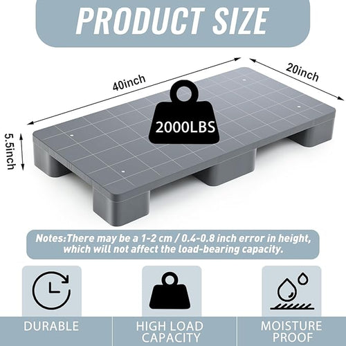 2 Pcs Plastic Pallet for Basement Storage Easy Stack Lightweight Floor Pallet - Image 2