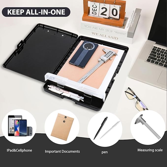 5 PCS Clipboard with Storage High Capacity Plastic Clipboard with Pen Holder - Image 6