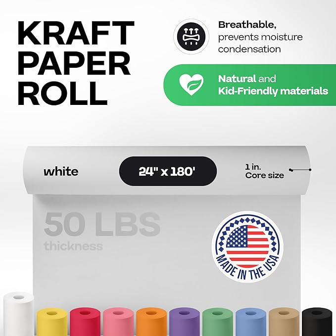 White Kraft Paper Roll 24" x 2160" - Image 2