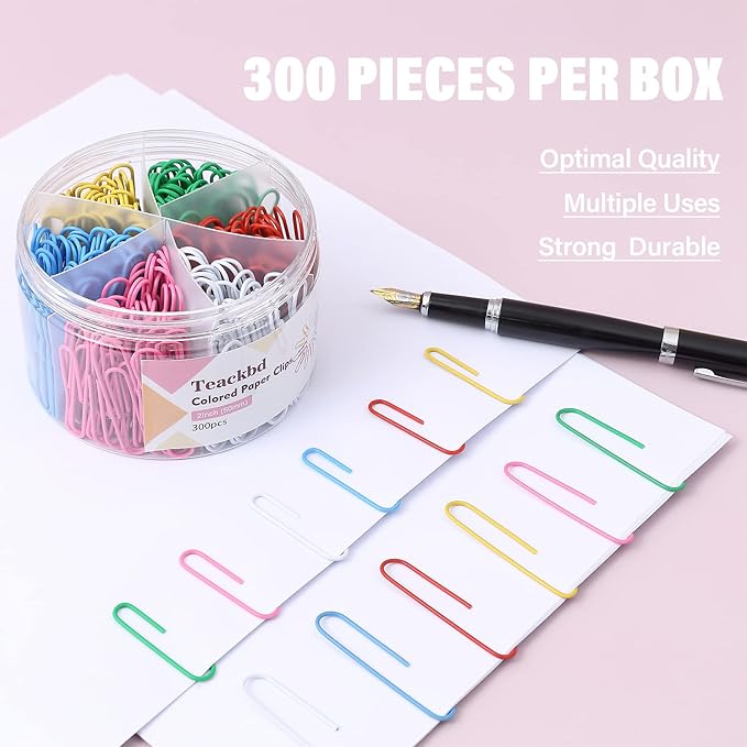 300 Pcs Colored Paper Clips, 2 Inch Assorted Color Paperclips, Large Vibrant - Image 3