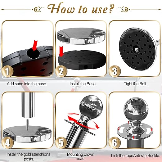 4PCS Silver Stanchions Posts - Image 5
