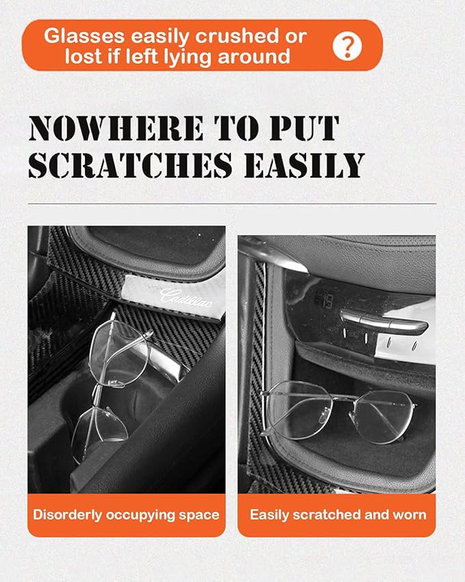 Sunglasses Holder for Car Visor, Magnetic Leather Glasses Eyeglass Clip - Image 3