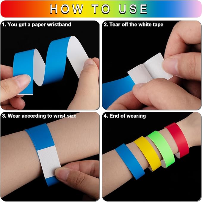 1200 Pcs Plastic Paper Wristbands - Image 4
