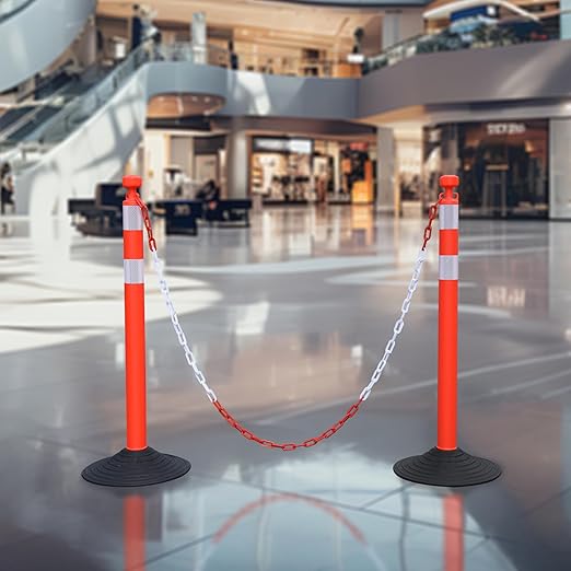 OrangeStar 6 Packs Traffic Delineator Post Cones, Crowd Control Stanchion Sets - Image 6