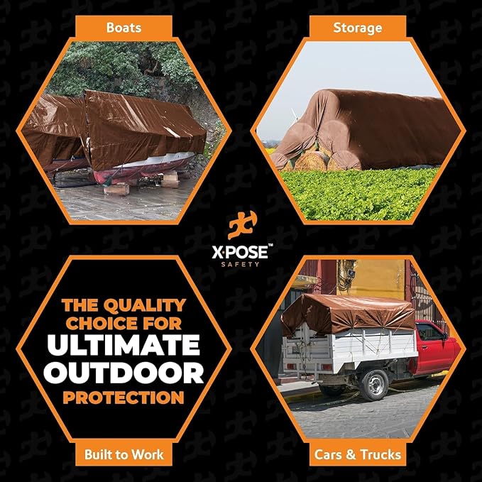 Super Heavy Duty Brown Poly Tarp 24' x 36' - Image 7