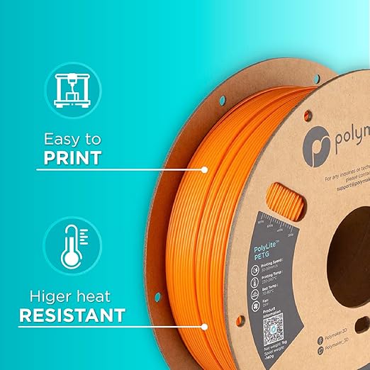 Polymaker PolyLite Orange 3D Printer PETG Filament 1.75mm 1kg, Legacy PETG - Image 5