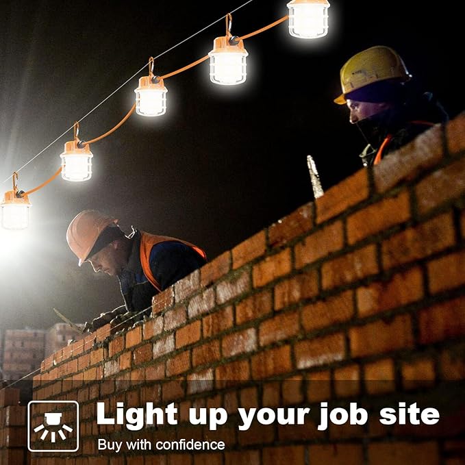NS 100FT Construction String Lights 150W LED Industrial Grade 15000LM 5000K - Image 6