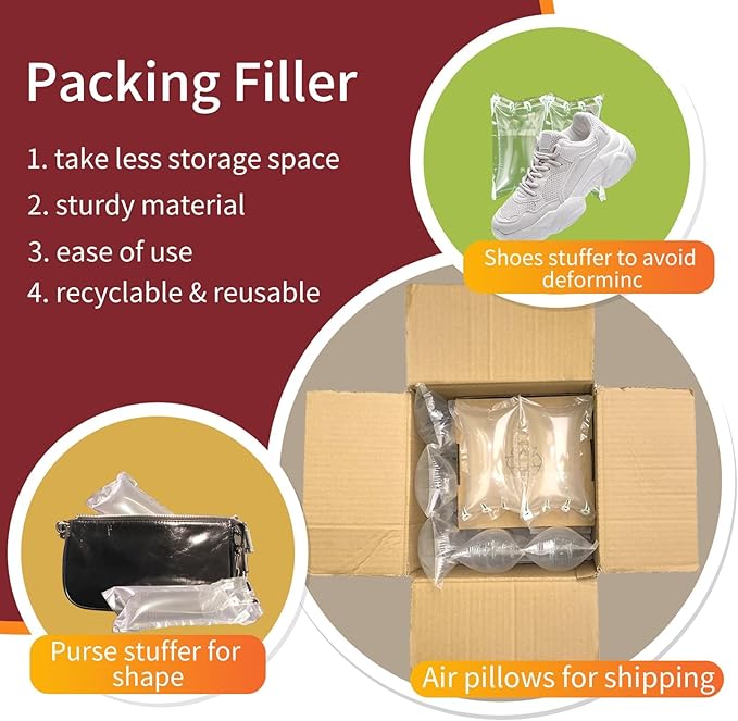 Air Pillows for Shipping 600 Count Inflatable Air Pockets Packaging Air Bags - Image 2