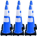 BESEA 6PACK 28 inch Traffic Safety Cones Blue Road Parking Cones 28" Heavy Duty by BeSea