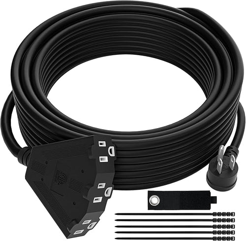 14/3 Gauge Heavy Duty Outdoor Extension Cord 20 FT, 90 Degree Angled 3 Prong by Kxable
