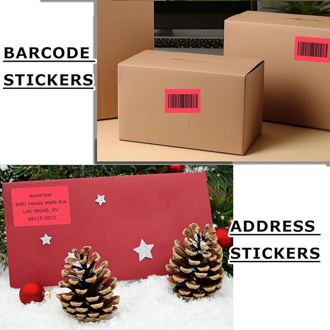 3" x 2" Thermal Labels Stickers Red, Thermal Printer Shipping Stickers - Image 4