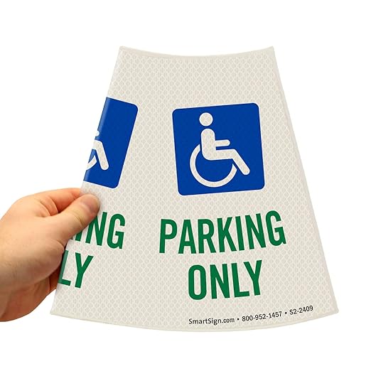 SmartSign “Handicapped Parking Only” Bright Reflective Cone Message Sleeve - Image 4
