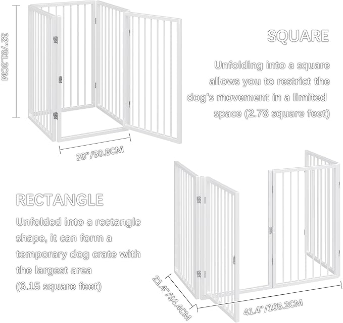 Vantas Folding No-Assembly Metal Pet Gate 80" Wide, Freestanding Accordion - Image 6