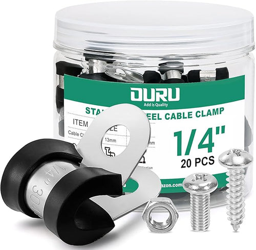 20PCS 1/4 Inch Cable Clamps by OURU