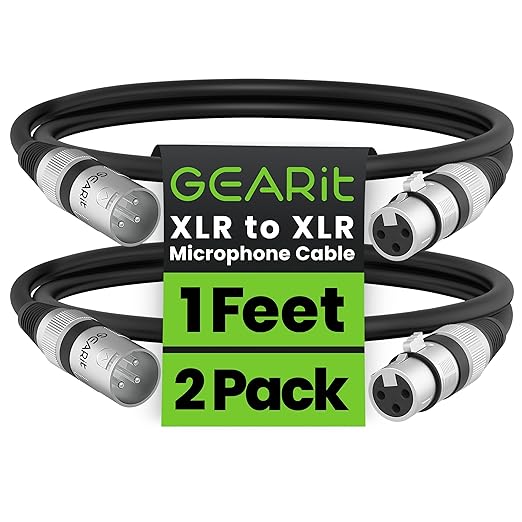 GEARit XLR Male to Female Microphone Cable 3-Pin Balanced Shielded Mixer by GEARit