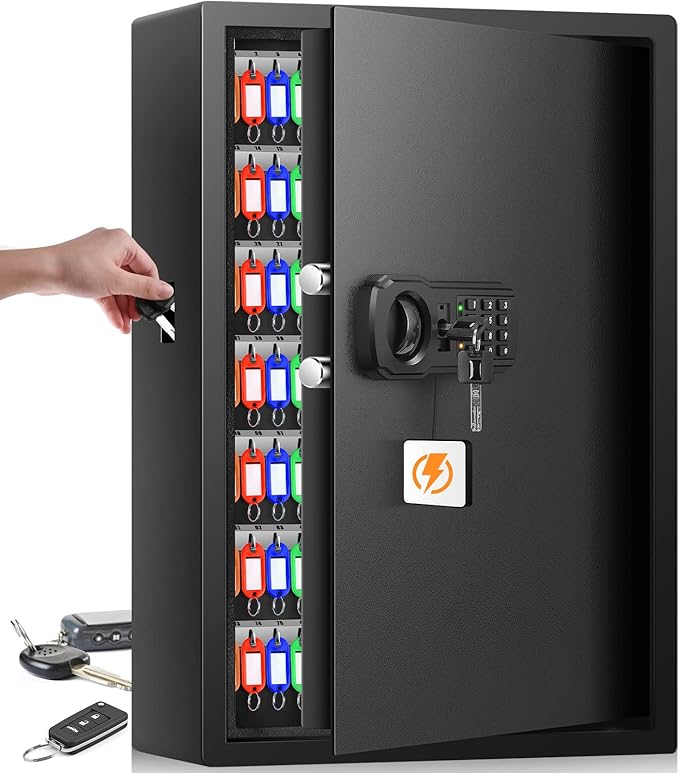 144 Keys Fireproof Key Cabinet, Anti-Theft Heavy Duty Key Lock Box - Image 9
