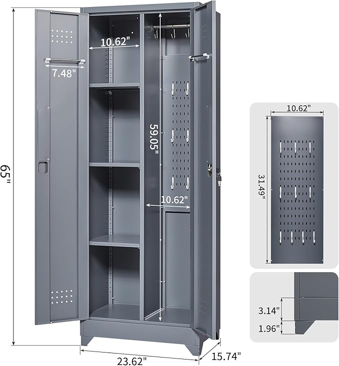 FLEXIMOUNTS 65'' Tall Metal Storage Cabinet - Image 3