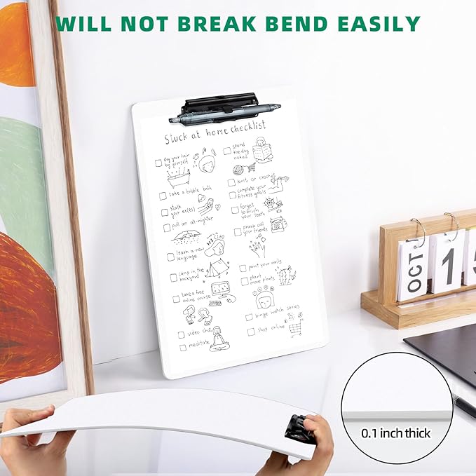 White Clipboard with Pen Holder, Hanging Clipboards Holds 8.5x11 Inch Papers - Image 7