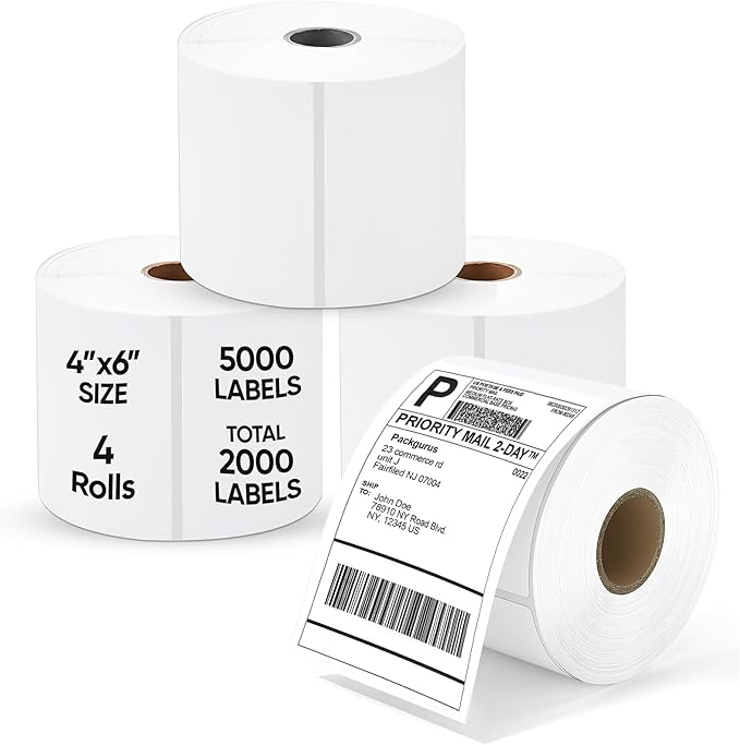 4"x6" Direct Thermal Label Roll, Shipping Labels by PackGurus