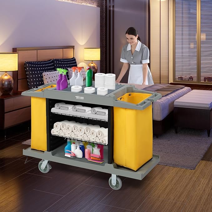 TUFFIOM Industrial Multifunctional Hotel Cart, Commercial Traditional Cleaning - Image 7