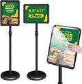 2Packs Adjustable Pedestal Sign Holder Stand 8.5''x11'', Floor Standing Poster by INNOVSIGN