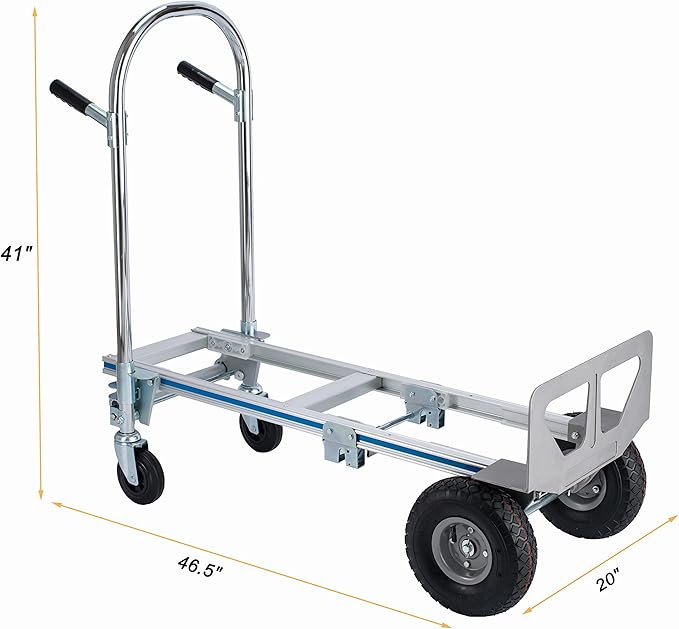 2 in 1 Hand Truck 800 LBS Weight Capacity Heavy Duty Convertible Hand Trucks - Image 3