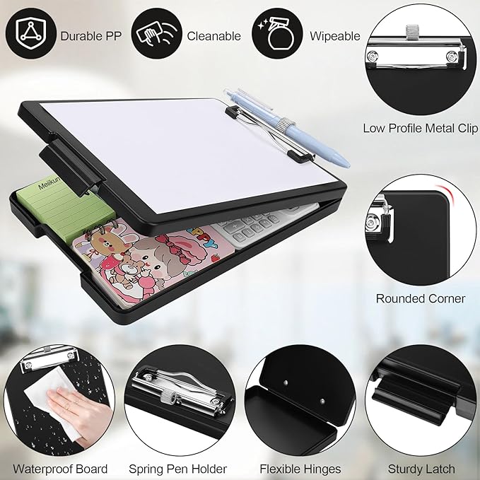 Small Clipboard with Storage, A5 Clipboards with Pen Holder, Half Letter Clip - Image 5